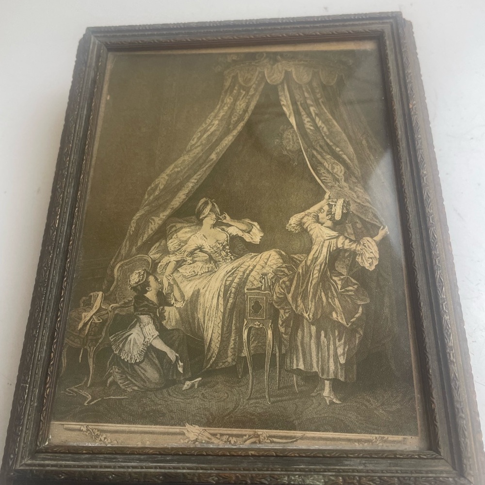 Vintage Framed Art Print Jewelry Box